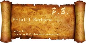 Pribill Barbara névjegykártya